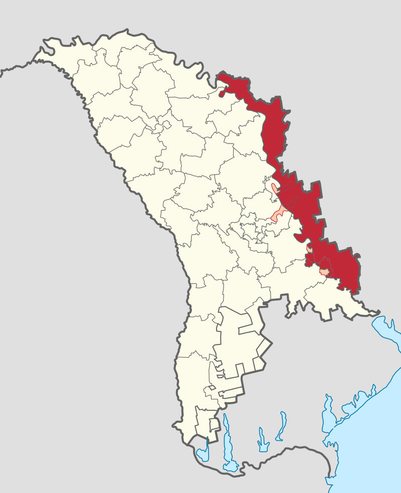 A Dnyeszter-menti Moldáv Köztársaság Moldova és Ukrajna közé ékelődve helyezkedik el. Moldova területének és össznépességének egyaránt nagyjából tíz százalékát birtokolja. (forrás: Wikipedia)