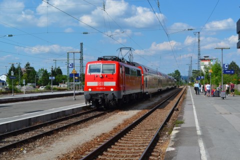 Weilheim állomás ammerseebahn DB 111 sorozat Mittenwaldbahn