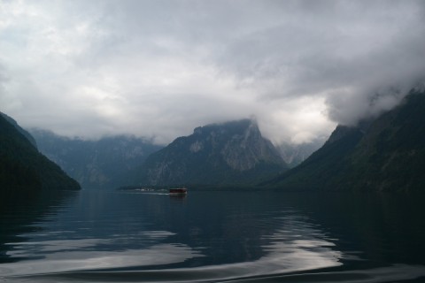 Königssee Obersse Berchtesgaden Nemzeti Park Bajorország St. Bartholomä kápolna