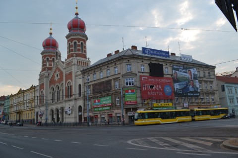 plzen Plzeň zsinagóga Tatra T3 villamos