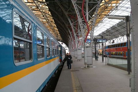 Prága-München vonattal, Prágai főpályaudvar, Arriva, Eurocity