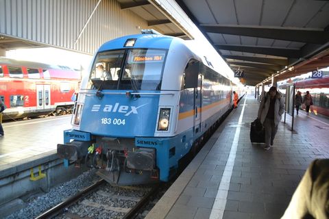 Prága-München vonattal, München Hauptbahnhof, Siemens Eurosprinter