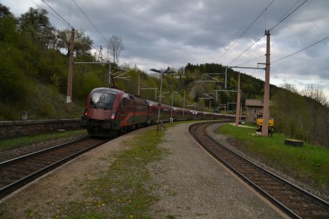 semmeringbahn állomás Prága-Graz Railjet