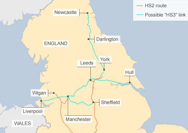 Egyesült királyság, nagysebességű vasút, térkép, HSL3, HSL2