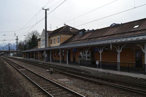  Ausztria, salzburg, Halleim állomás, bahnhof, salzburg-tiroler-vasútvonal