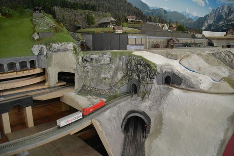 Ausztria, terepasztal, Spital am pyhrn, siemens hercules, tisztító kocsi, h0, öbb 2016modelleisenbahn