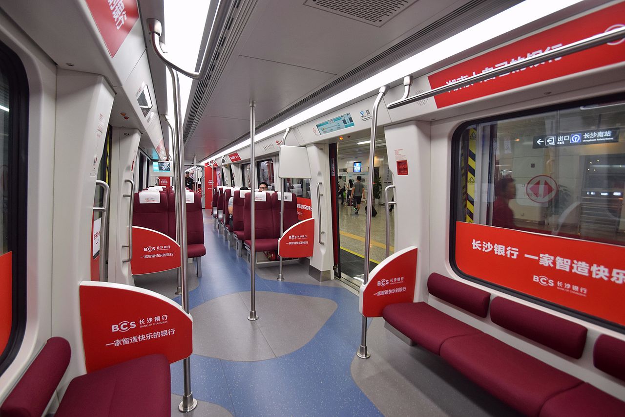 Csangsa changsha maglev express mágnesvasút, kína, szerelvény, belső, belseje