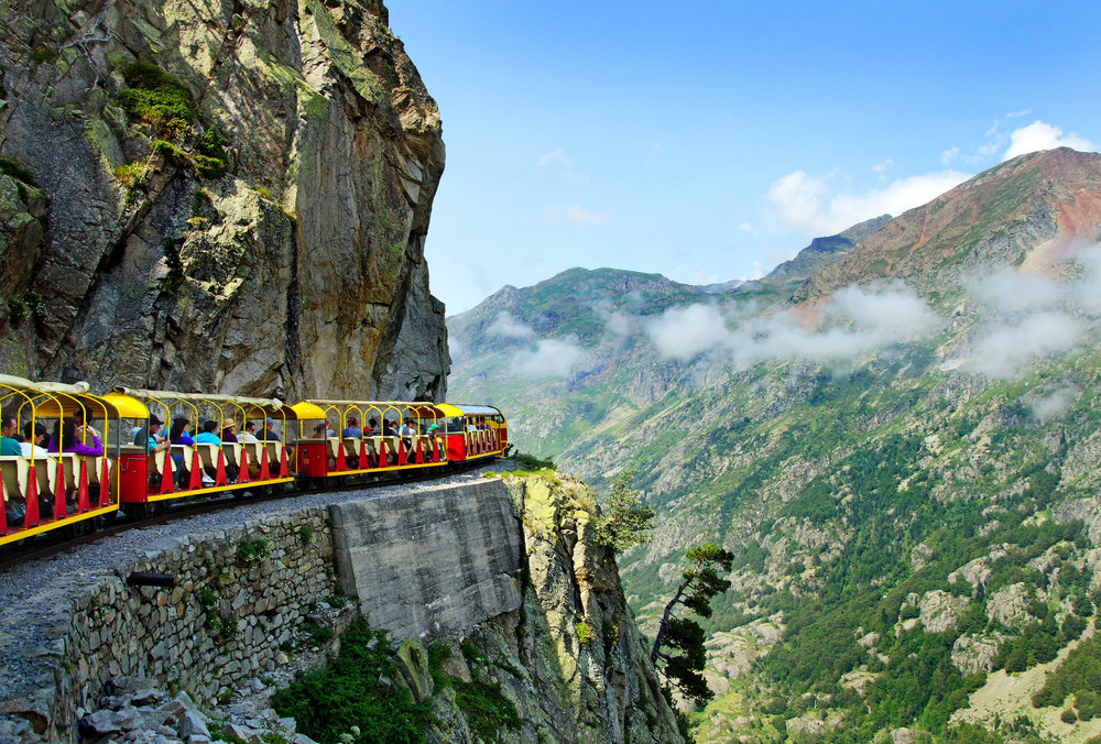 Petit train d'Artouste, franciaország, pireneusok, kisvonat, hegyi vasút