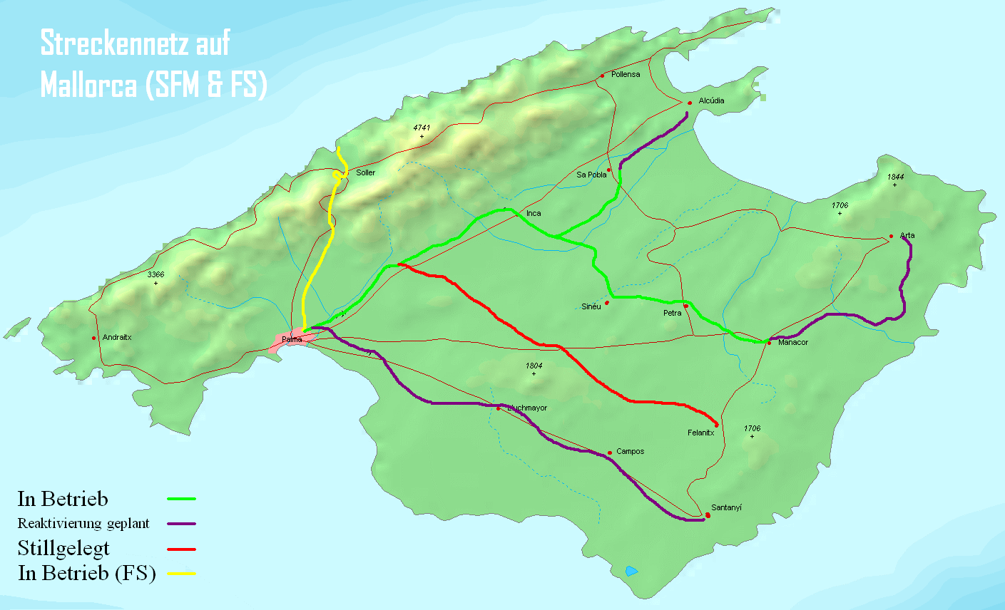 mallorca vasút térkép