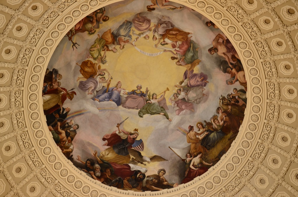 Washington megdicsoulese (The Apotheosis of Washington).