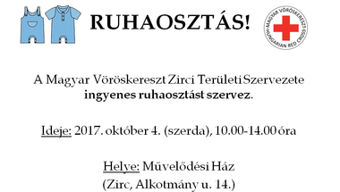 Felhívás ingyenes ruhaosztásra