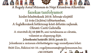 Kézműves tanfolyamok 2019 - Reguly Antal Múzeum