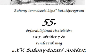 XV. Bakony-kutató Ankét meghívó