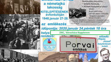 Emlékezés a kitelepítés évfordulóján - Zirc, 2020. január 24., péntek , Városháza