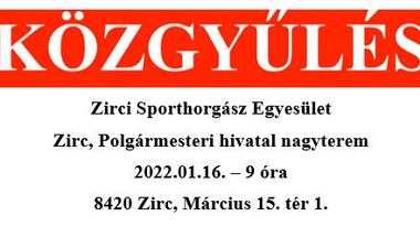 Horgász közgyűlés - Zirc, 2022., 01.16.