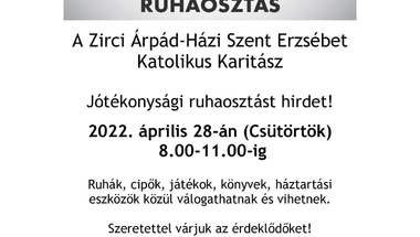 Ruhaosztás - Zirc, 2022.04.28., csütörtök