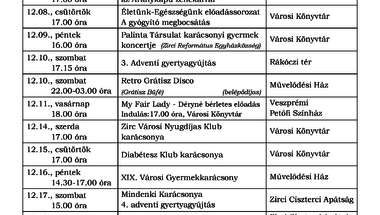 A Békefi Antal Városi Könyvtár, Művelődési Ház és Stúdió KB decemberi programajánlója