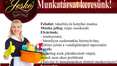 Munkatársakat keresnek a Jeskó Panzióban