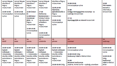 Programnaptár decemberre - időrendben, minden program