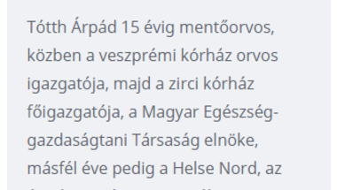 HAZUDUNK MAGUNKNAK, A BETEGEINKNEK, A POLITIKUSAINKNAK, ŐK MEG NEKÜNK - interjú Tótth Árpáddal, kórházunk volt főigazgatójával