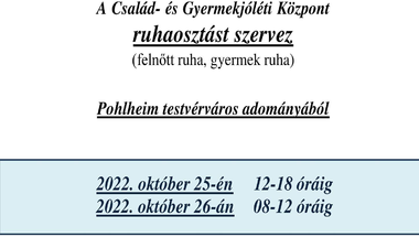 Ruhaosztás - Zirc, 2022. október 25-26.