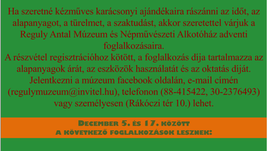 Kézműves Advent a múzeumban