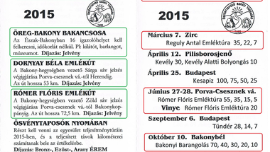 Az Ösvénytaposók 2015-ös programja - túrák a Bakonyban és máshol