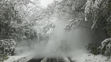 Áprilisi hóhelyzet , teljes útlezárás a 82-esen - fotók