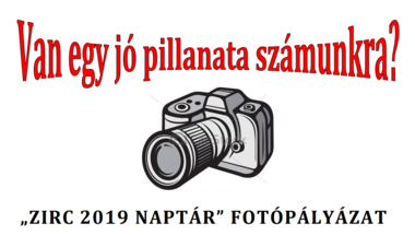 „ZIRC 2019 NAPTÁR” FOTÓPÁLYÁZAT