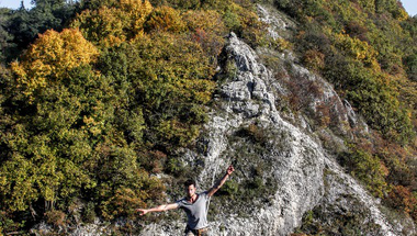 Highline-rekordkísérlet a cseszneki várnál