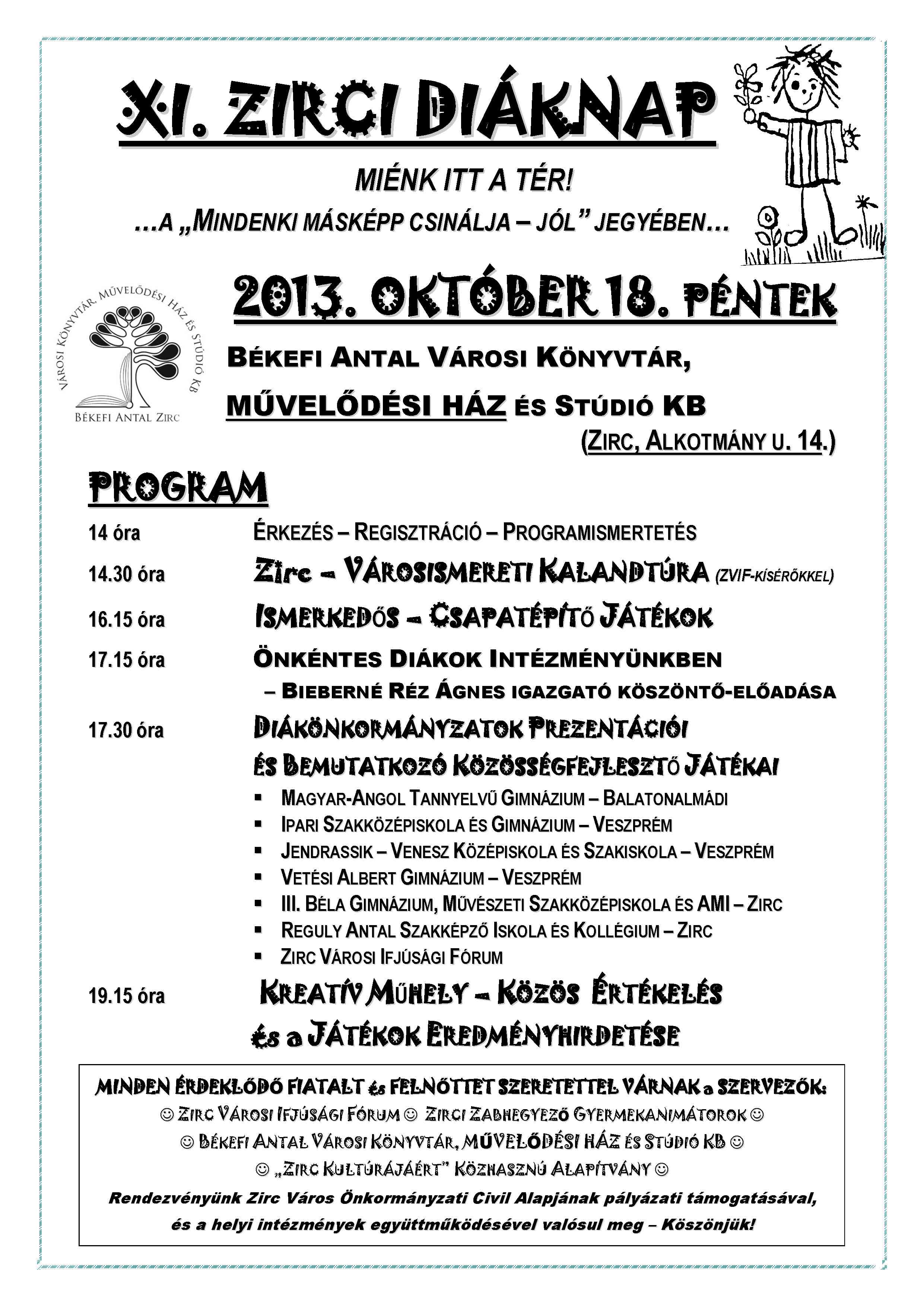 2013.10.18. ZIRCI DIÁKNAP(plakát)1.jpg